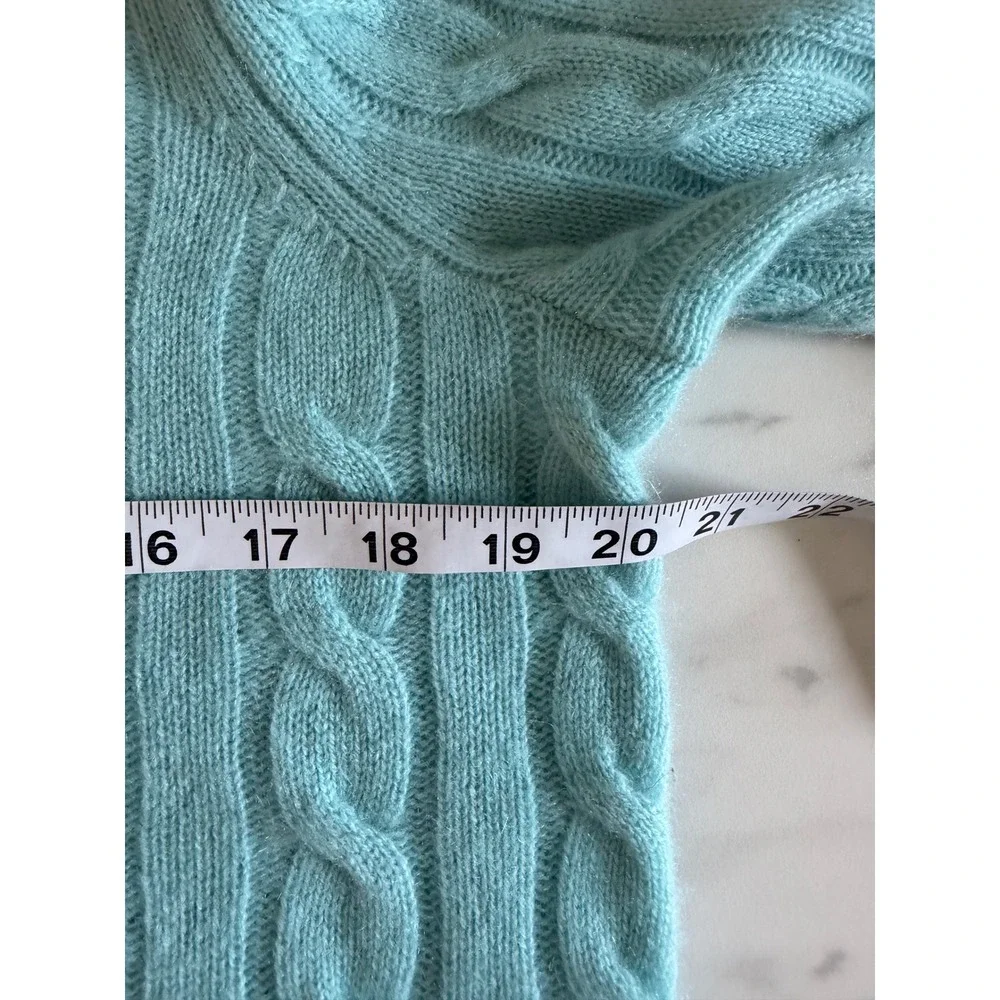 Joie Womens Light Blue 100% Cashmere Cable Knit Crew Neck Sweater Size Small NEW